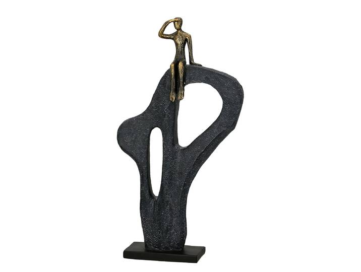 Skulptur Blick in die Ferne 25 x 47 x 7cm Braun