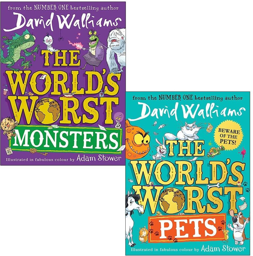 The World’s Worst Monsters & Pets by David Walliams (Illustrated) 2 Books Collection Set - Ages 7-12 - Paperback HarperCollins Publishers