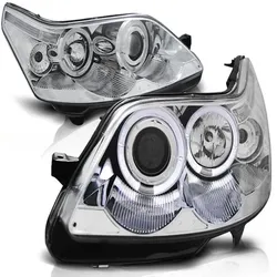LED Angel Eyes Scheinwerfer passend für Citroen C4 04-10 chrom