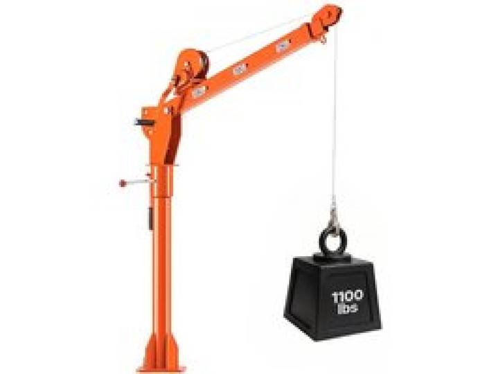 VEVOR Pickup Kran Manueller Ladekran Hebekran mit Handwinde 499kg Tragkraft, Kohlenstoffstahlkonstruktion, Klappbar, Teleskopausleger, 360° Drehkranz, Für Pick-up LKW Anhänger, Hebezeug für Baustelle