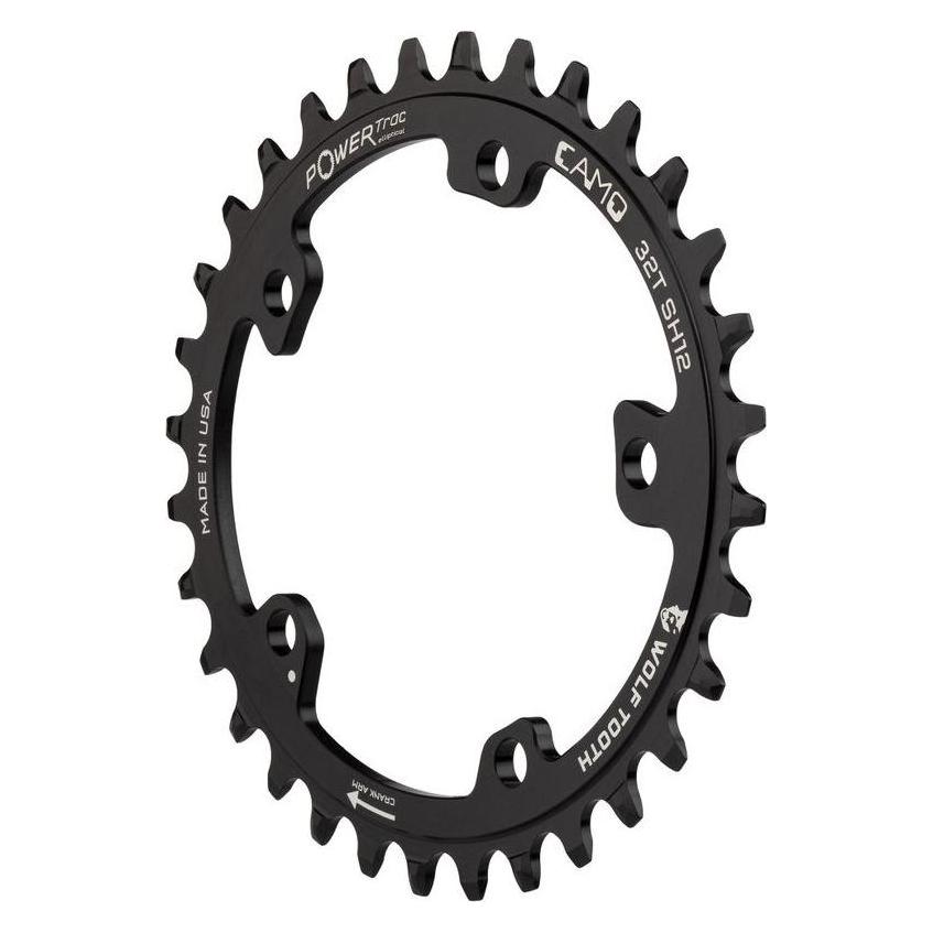 Wolf Tooth CAMO Elliptical Kettenblatt, Shimano 12-fach, 32 Z., black (32) (ELP-CAMO-AL32-SH12)