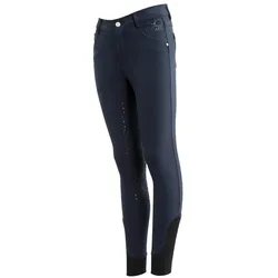 BR Kinder Reithose Preston dark sapphire Vollbesatz Silikon , Größe: 164