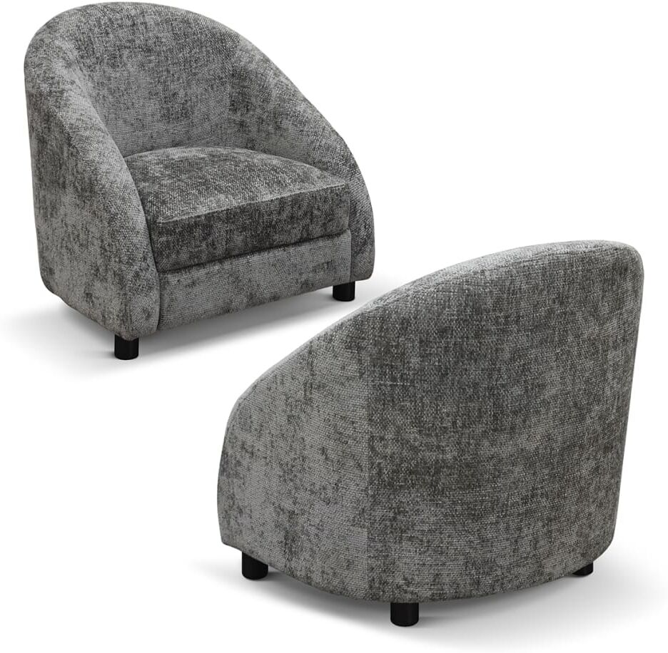 Konte.Design Sillón de tela gris bajo