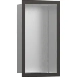 hansgrohe XtraStoris Individual Wandnische Edelstahl gebürstet mit Designrahmen, 300x150x100 mm, 56094340, Farbe: Brushed Black Chrome