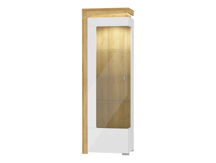 Vitrine 1 porte ouverture gauche led panneaux stratifiés blanc