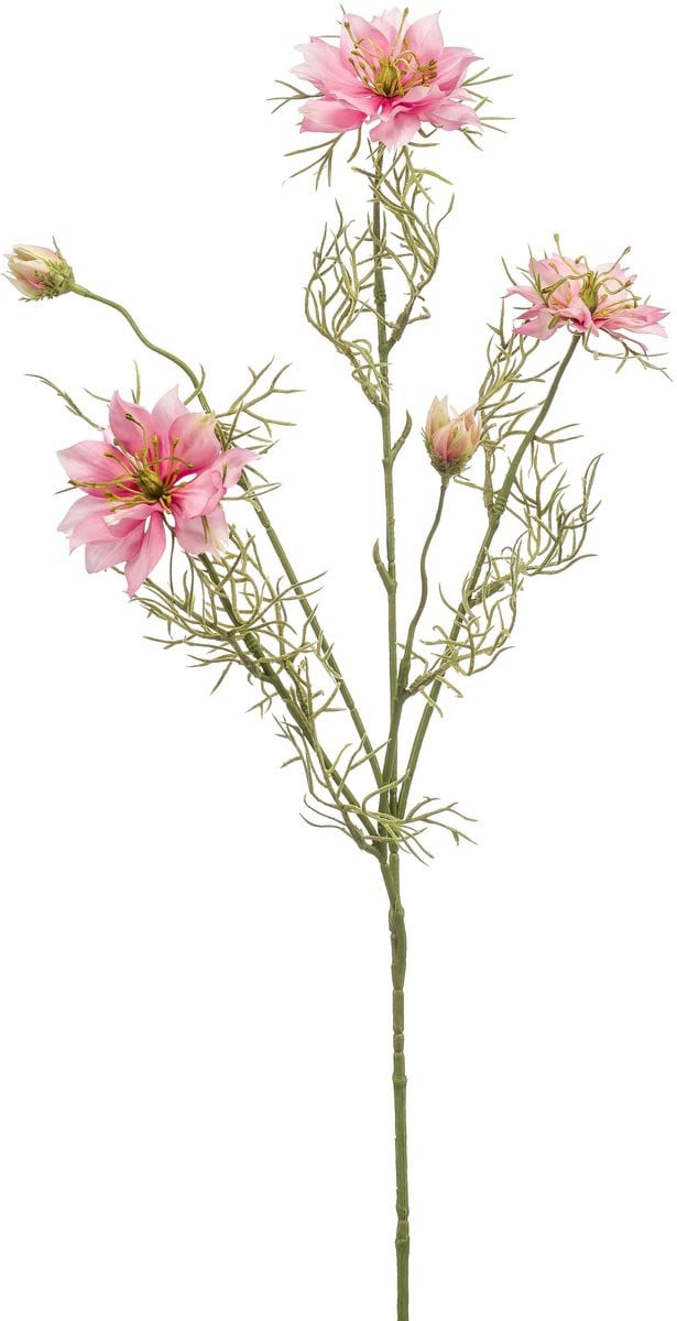 Emerald Kunstbloem Juffertje-in-het-groen roze 73 cm - Kunstplant voor binnen
