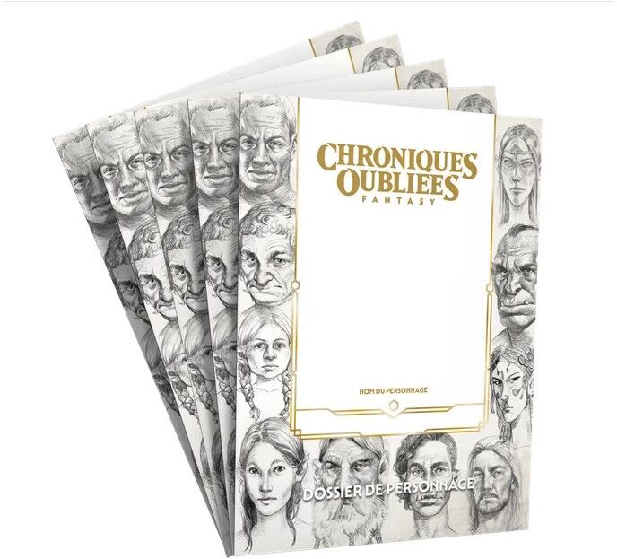 Black Book Editions Chroniques Oubliées Fantasy 2nd édition - Pack de 5 dossiers de personnage