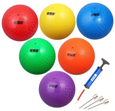 GSE Games & Sports Expert "GSE™ 8.5"" Inflatable Playground Balls, Kickball, Dodge Ball, Four Square Ball. Indoor/Outdoor Kids Toy Balls"