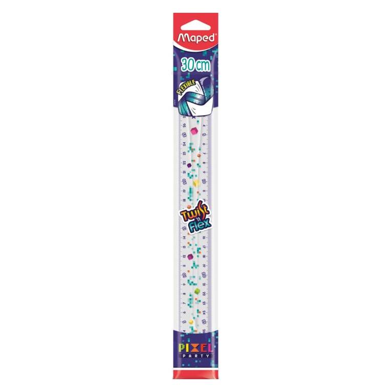 Maped Lineal TWIST'n Flex PIXEL PARTY 30,0 cm, transparent (30 cm, Kunststoff) (279318)