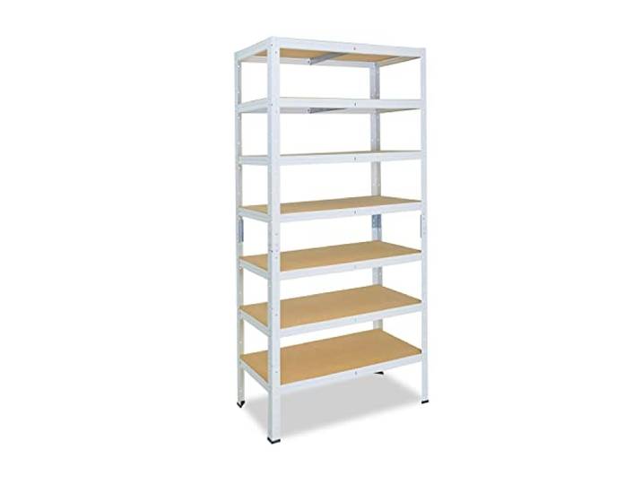 shelfplaza Home 180x60x30cm Schwerlastregal weiß mit 7 Böden x 125kg Kellerregal · Lagerregal · Metallregal · Regale für Kellerraum · Steckregal · Abstellraum Regal