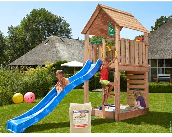 Jungle Gym Cabin 2.1 Legetårn M/sand & Rutsjebane