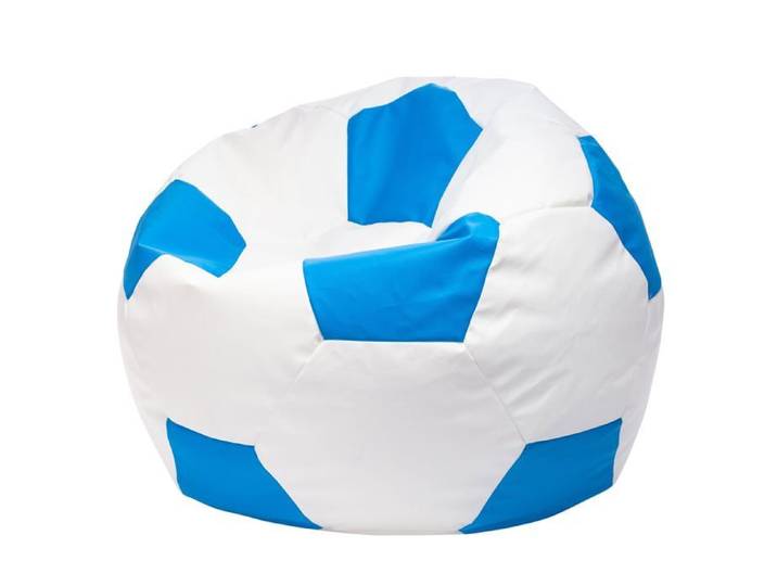 Football Pouf L en Simili Cuir Pouf Fauteuil Gaming Enfant 90x55cm Celeste - Ecopuf
