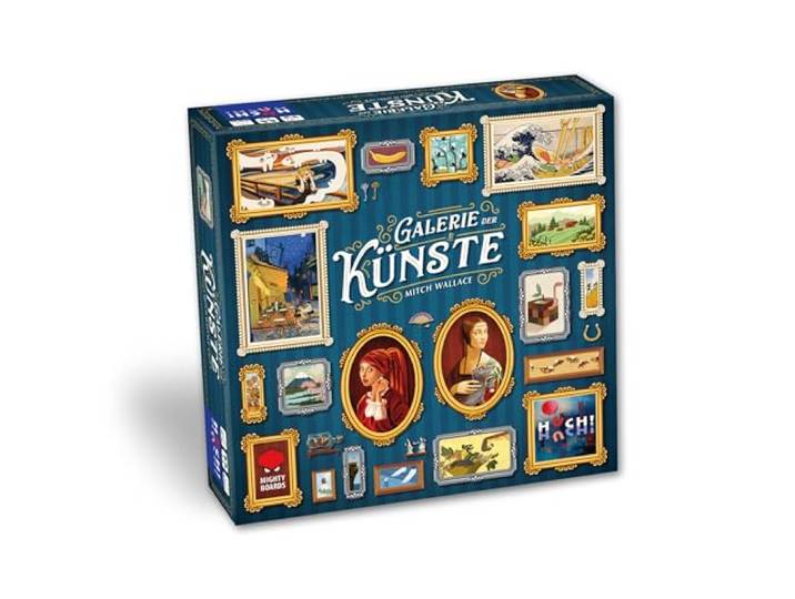 HUCH! Galerie der Künste Besonderes Familienspiel 116 einzigartige Gemälde Taktisches Legespiel mit Bietmechanismus wunderschönes Design und Spielmaterial Für 2-4 Spieler ab 10 Jahren