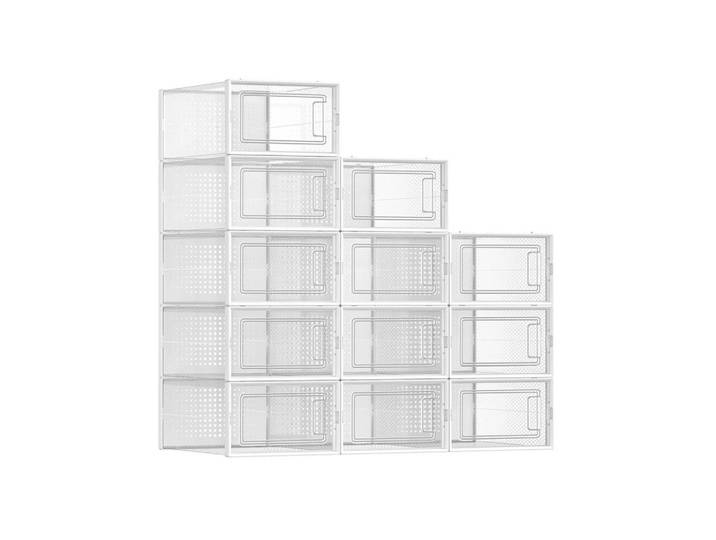 Hansiro Schuhboxen NEW York 12Er-Set, Transparent, Kunststoff, 23x14x34 cm, Garderobe, Schuhaufbewahrung