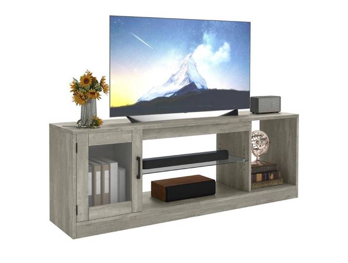 Meuble TV YITAHOME 148 cm pour téléviseurs jusqu'à 65 pouces avec 7 LED RGB