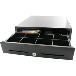 Artdev, Kasse, AC-4100 - Metall-Kassenlade mit 8 Münzfaechern und 6 Scheinfächern Scheckschlitz