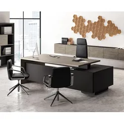 Büro Chefschreibtisch Holz furniert Lewo