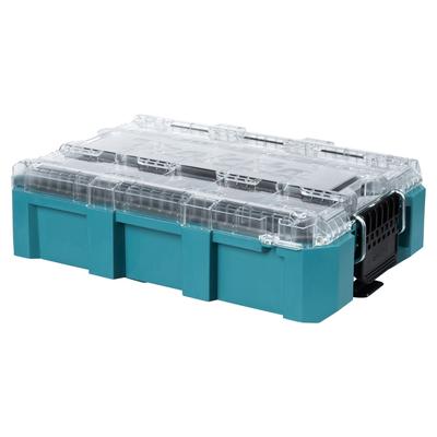 MAKITA Werkzeugbox "MAKTRAK Organizer-Behälter, tief M »P-91045« max. 22,7 kg, 18,41L, 11", blau (türkis), B:38,7cm H:16,3cm T:56,2cm, Aufbewahrungsboxen, Effizientes Be- und Entladen mit dem MAKTRAK Koffer Sortiment