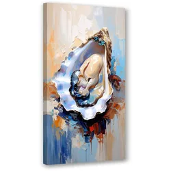 LEINWANDBILD Austern Muscheln Meeresfrüchte Sushi 60x120cm