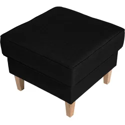 HOCKER Karlen Bezug Flachgewebe Buche natur / schwarz