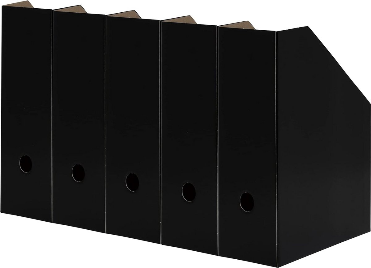 Set van 5 zwarte A4 verzamelmappen van karton