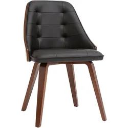 Designer-Stuhl in schwarz und dunklem Holz FLUFFY