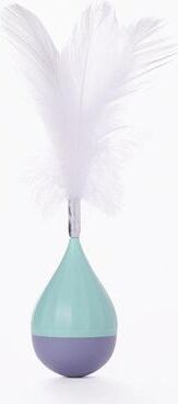 Everyday Crate Feather Tumbler Interactive Cat Toy For Indoor Cats With Replaceable Teaser Wand green+gray