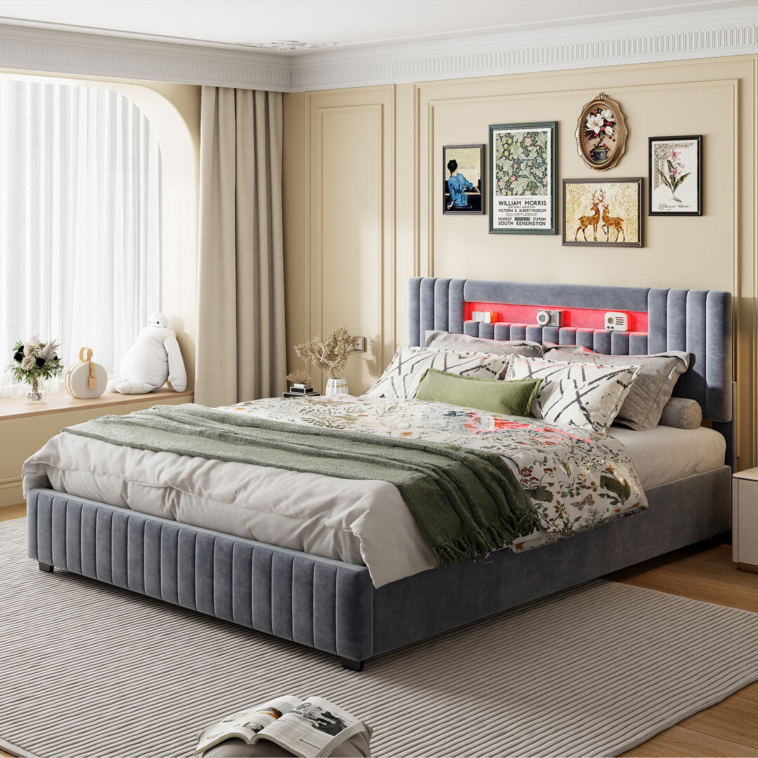 Metro Bed Gray European Double (140 x 200 cm)