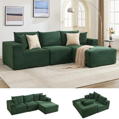 Garvee 109'' Corduroy Modular Sectional Sofa with Chaise