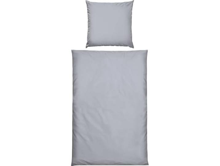 REDBEST Microfaser-Samt Bettwäsche Boston Uni hellgrau Größe 80x80 cm / 135x200 cm - samtig weich, kuschelige Wärme, strapazierfähig, pflegeleicht, für kalte Winternächte