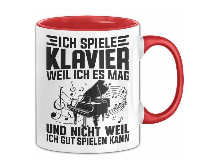 Trendation Tasse Klavier-Spieler Tasse Geschenk Ich Spiele Klavier Weil Iches Mag Und