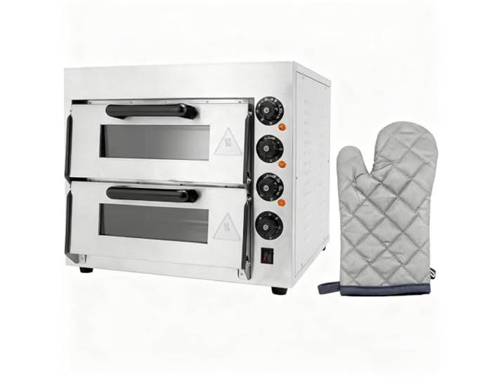Doppel Pizzaofen 3000W Einstellbare Pizza-Backofen Professioneller Pizzamaker für Haushaltsküchen, Restaurants, Pizzerien, Bäckereien