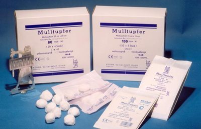 KERMA Verbandstoff GmbH MULLTUPFER 20x20 cm pflaumengroß steril 30X10 St 01408861