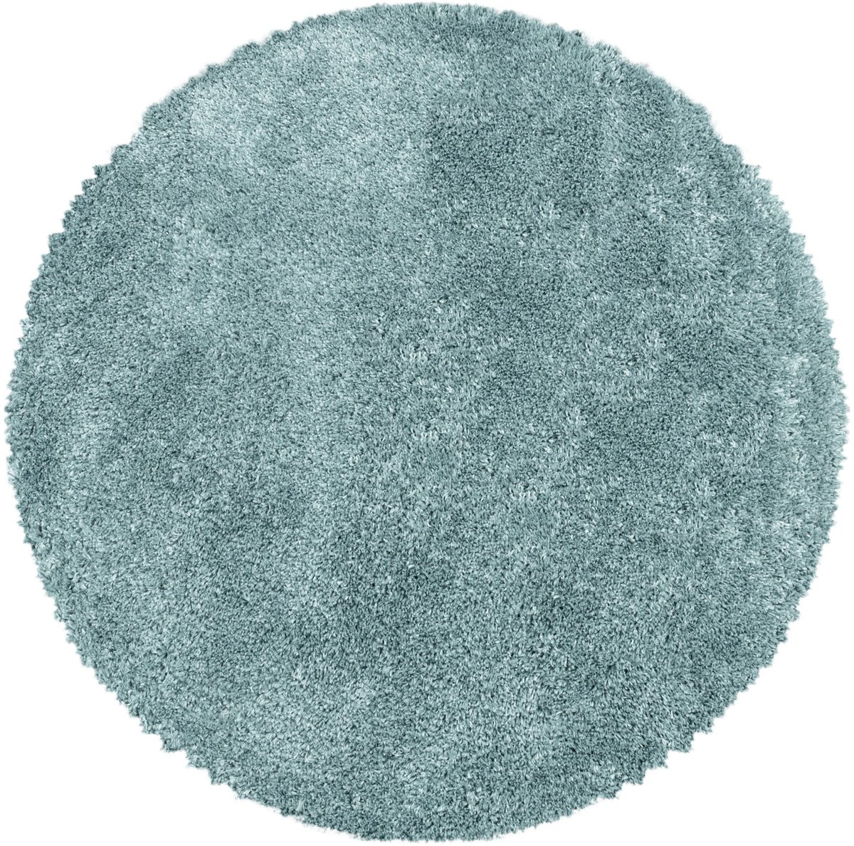 Extra hoogpolig shaggy vloerkleed Fluffy rond blauw polyester diameter: 160 cm