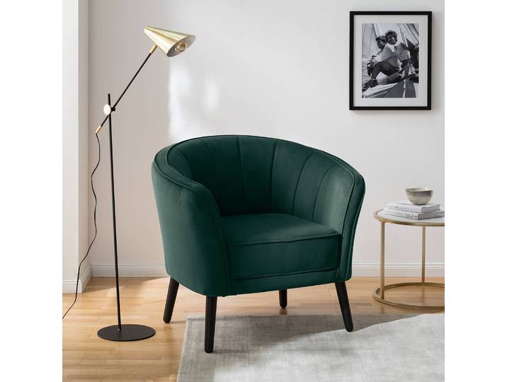 Fauteuil Tarco Vert Microfibre Sela 85 x 79 x 72cm