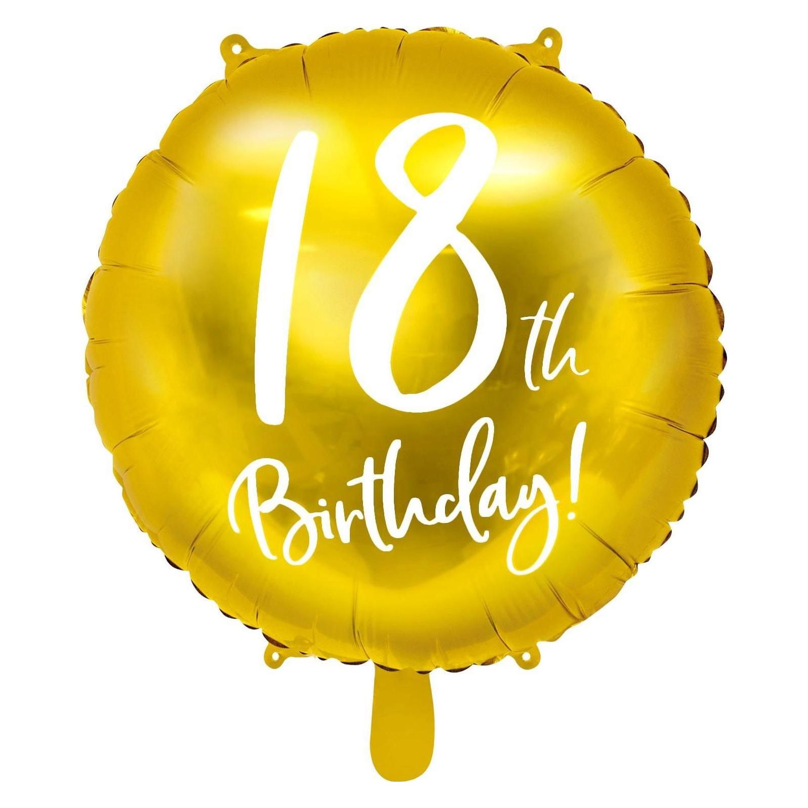 Partydeco Ballon 18 Jahre Aluminium in Gold (1x) (FB24M-18-019)