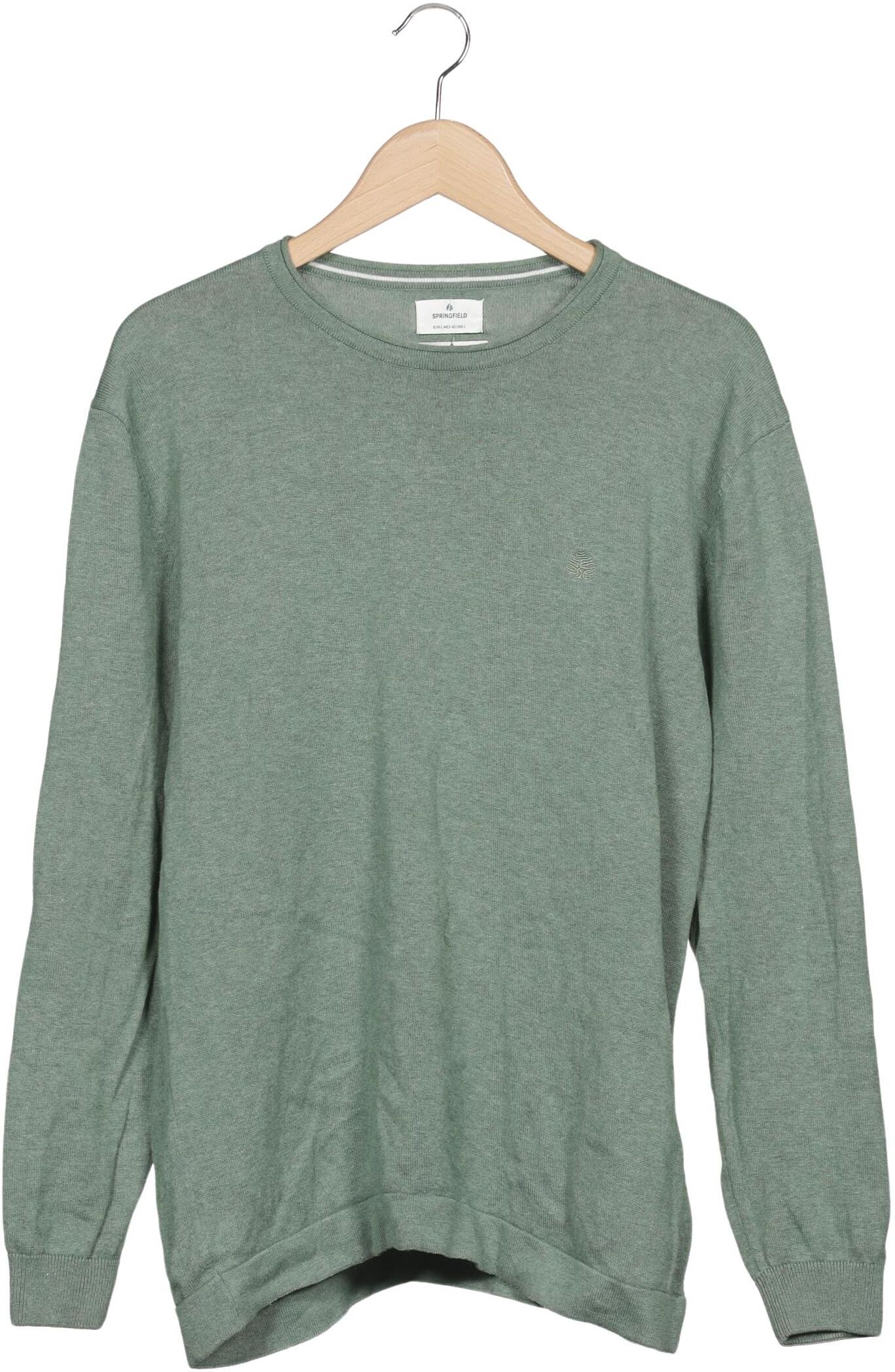 Springfield Herren Pullover, Grün, Gr. L, kein / Etikett - Second Hand