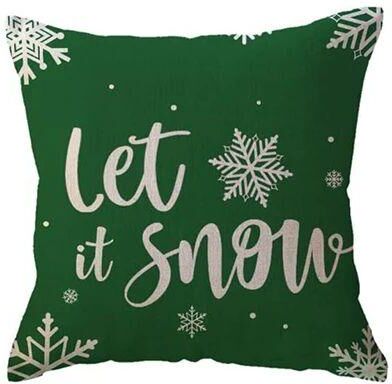 Uplift Treasures Green Christmas Snowflake Decorative Pillow Cover d 17.72 17.72 In