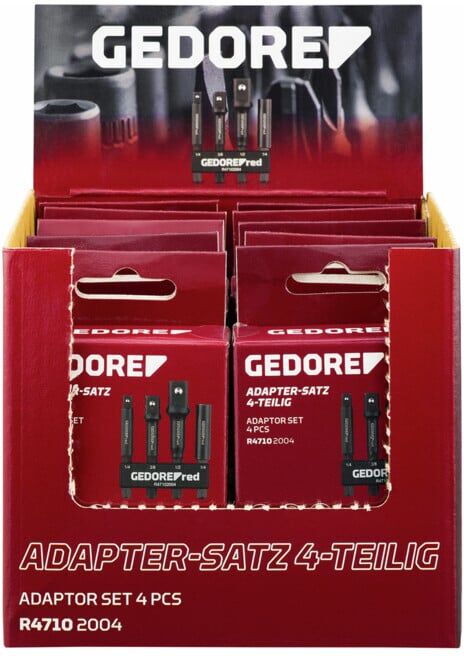 Gedore Ensemble d’adaptateurs Display 4 pièces 10 pièces ; Gedore Red (3301932)
