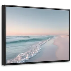 LEINWAND Bilder mit Rahmen - Küstenlinie - Pastell - Wasser - 40x30
