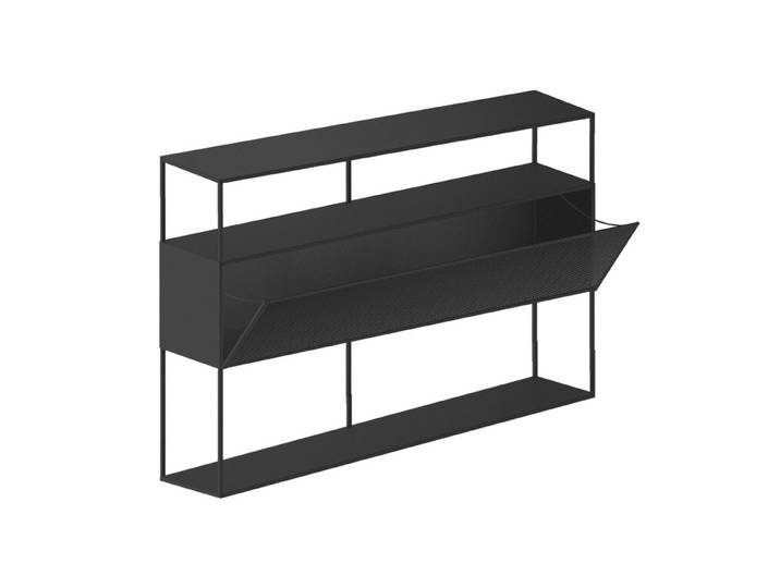 ZEUS buffet TRISTANO H 103 cm (Noir cuivré sablé avec le strip LED - Métal)