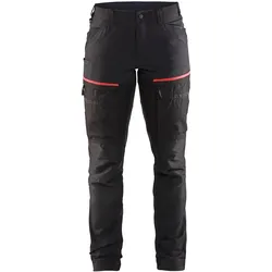 Damen Service Arbeitshose "7166" - C42 - schwarz/rot