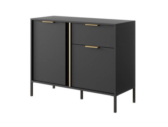 Sepro Meble Sideboard Anthrazit Larysa D, Graphitfarben, 103.3x81.4x39.5 cm, Kleinmöbel, Kommoden, Sideboards
