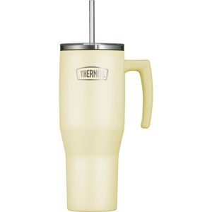 Thermos Thermobecher Refreshing series vanilla mat, gelb, hält 6 h warm und kalt, Edelstahl doppelwandig, 1,1 Liter