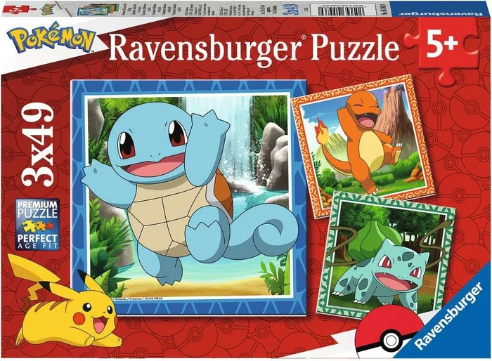 Ravensburger 055869 Glumanda, Bisasam und Schiggy - 3 x 49 Teile