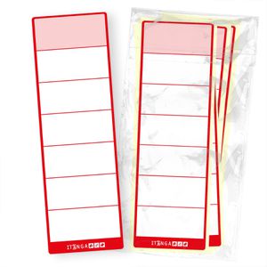 itenga Rückenschilder 33105857, rot, 60 x 190mm, selbstklebend, 10 Stück
