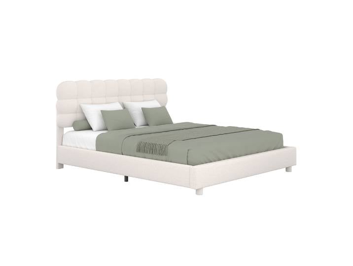 Polsterbett Bouclé KIRSTEN 180 x 200 cm creme