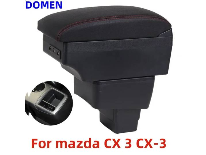 Pour Mazda CX-3 Boîte de rangement pour accoudoir de voiture Accessoires de voiture Chargeur USB