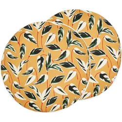 GARTENKISSEN 2er-Set Blattmotiv mehrfarbig 40 cm Taggia