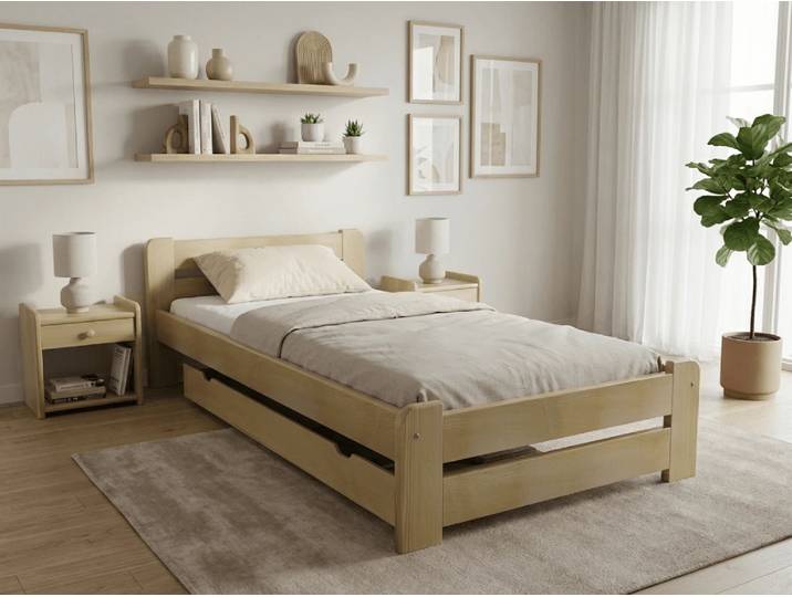 Bett Laura 80 x 200 cm, Kiefer Matratze: Ohne Matratze, Lattenrost: Ohne Lattenrost